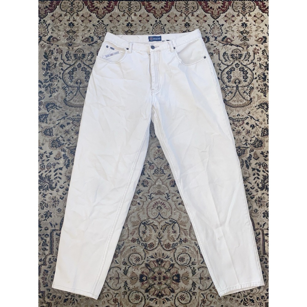 Vintage Paco Jeans‎ Size 34x33  90s Denim Beige Baggy Y2K….MESUREMENT (32X30.5)